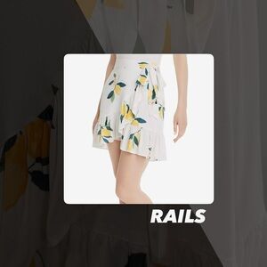 EUC Rails Etienne Lemon Print Wrap Skirt